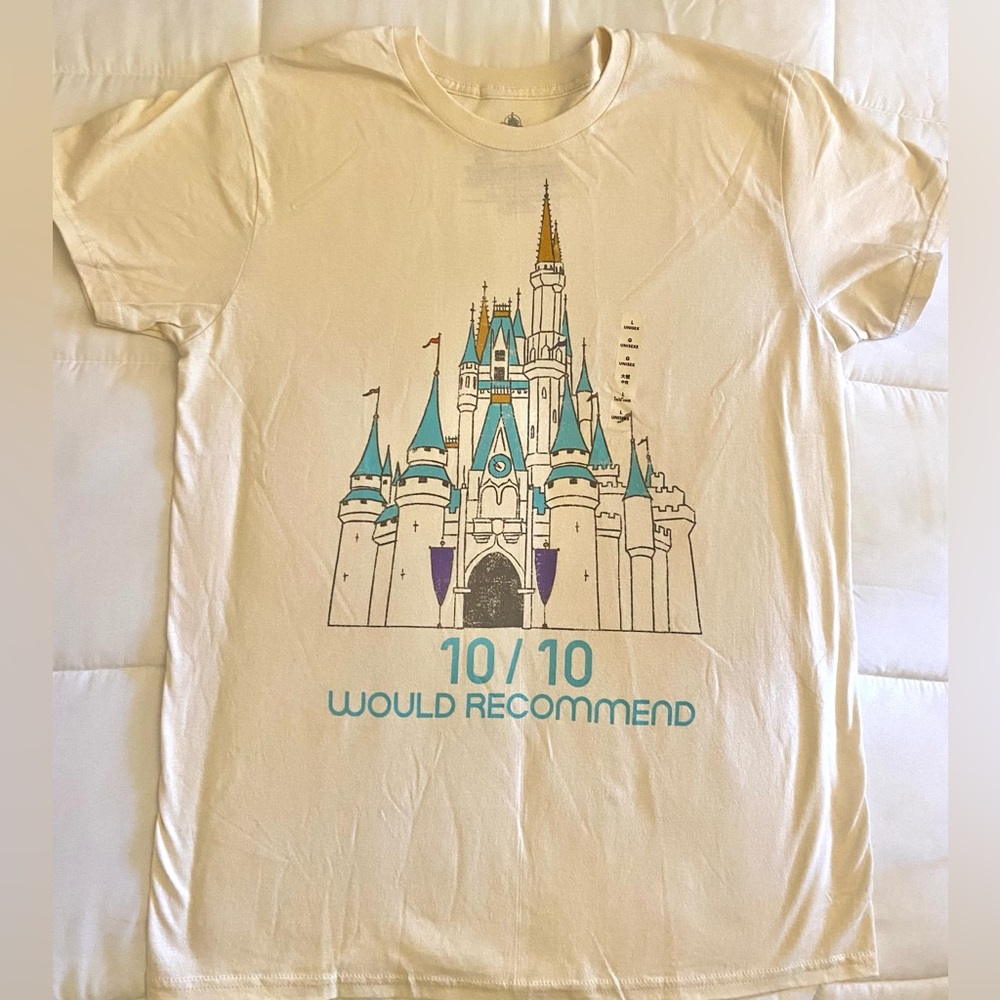 Disney Parks Cinderella Castle "10/10 Would Recommend" T-Shirt Size Adult NWT